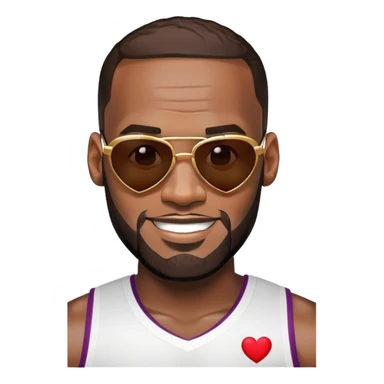 LeBron James with heart sunglasses on smirking sticker