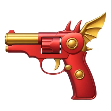 cartoon-style dragon-shaped pistol, simple and bold, no text sticker