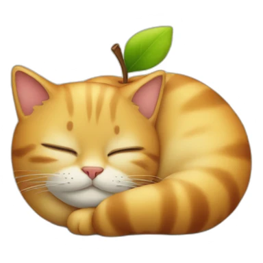 apple-cat-sleeping sticker