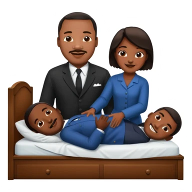 Martin Luther King Jr. helping someone fall off the bed sticker