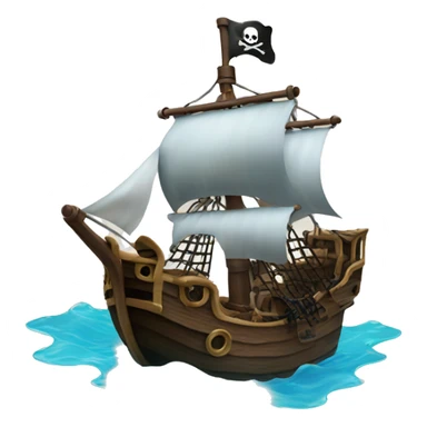 Pirate ship floating in water sticker
