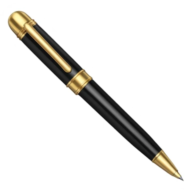 3D perspective academic premium golden luxury black pen sticker