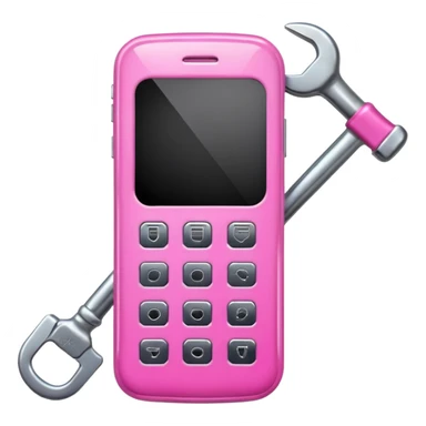 pink cellphone with a wrench sticker