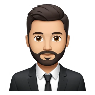 Good-looking broad-shouldered TV host in his mid-40s with light brown skin, short black hair with defined fade, light scruff beard, square face with pronounced jawline, friendly expression, open black jacket, white shirt with open collar and no tie sticker