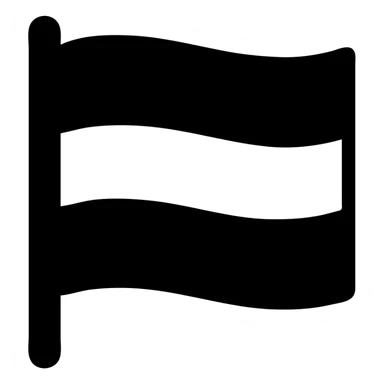 clean, modern icon of a flag divided horizontally with three stripes: black upper stripe, white middle stripe, blue lower stripe sticker
