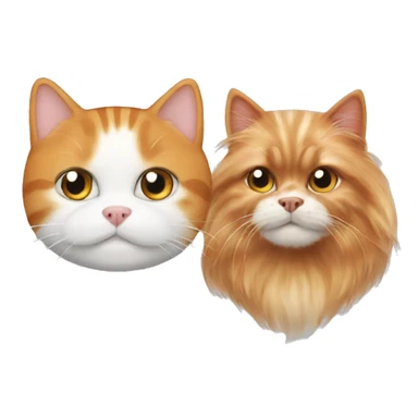 A ginger cat with a white Maltese dog sticker