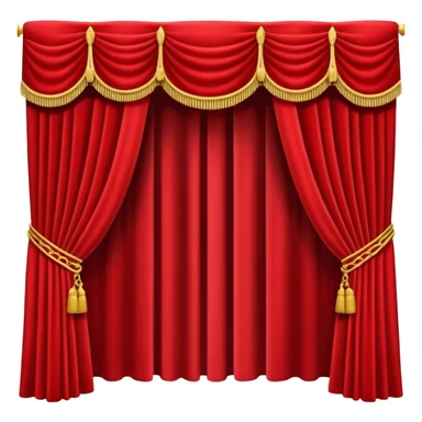 Simple, opened red theatre curtains with black background  sticker