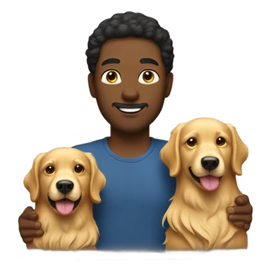 Two men with golden retriever sticker