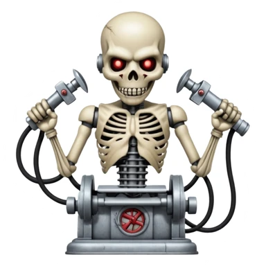 cinematic iron maiden graphically depicts the band's mascot, Eddie, being vivisected by a victorian machine in X form sticker