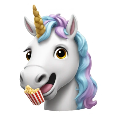 unicorn eating popcorn sticker
