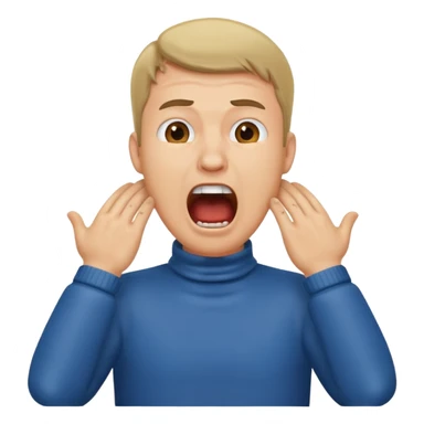 a guy putting hands on his neck screaming  sticker