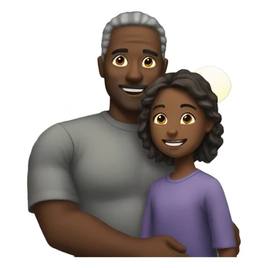 father and daughter by the ocean sticker