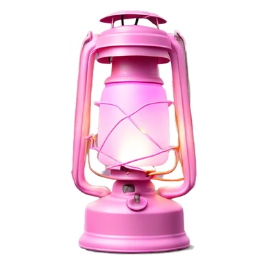 Realistic camping light pink lit camping lantern lisolated. sticker
