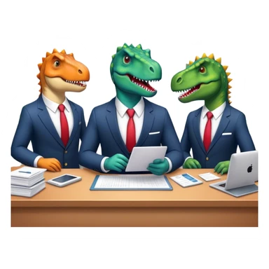dinosaurs working in an office sticker