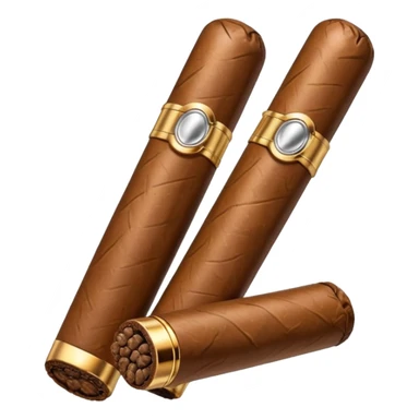 A luxury cigar emoji made of silver chrome, smooth metallic texture, minimal shape, glossy reflections, rich swag aesthetic, iOS emoji style, centered, clean white background sticker