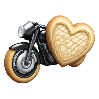 cookie heart with black motorbike  sticker