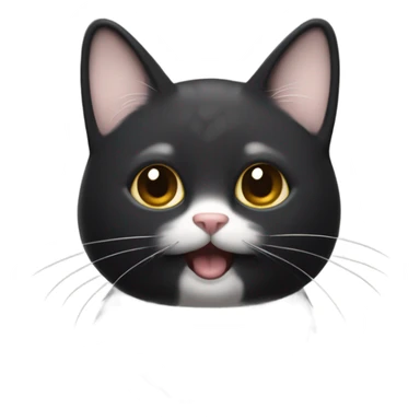 gato negro con pocas manchas blancas  sticker