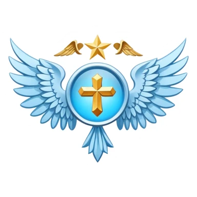 wings emblem holy saint light blue sticker