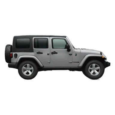 Jeep rubicon grey with a boar on the door sticker
