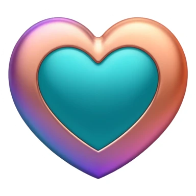 I need a teal, orange , purple, and rose gold Heart emoji  sticker