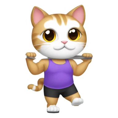 cat in the gym doing front pulls sticker