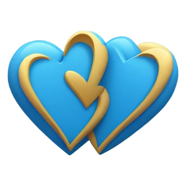 Two stacked blue hearts sticker