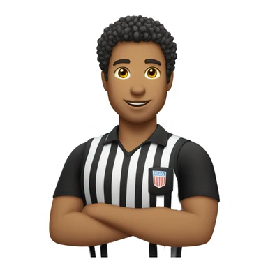 white male basketball referee with curly hair sticker