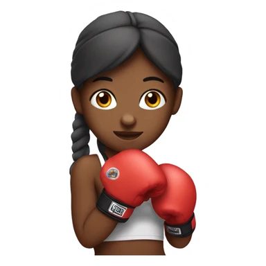 Boxer girl with gloves sticker