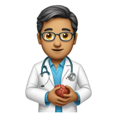 Indian Doctor with round speca with brain in his hand sticker