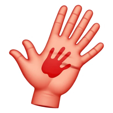 peach emoji with red hand print like a spanking simple post spanking red mark  sticker