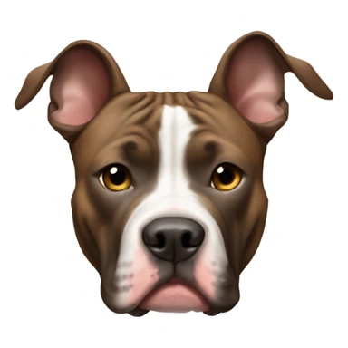 A pitbull brindle color with triangular ears  sticker
