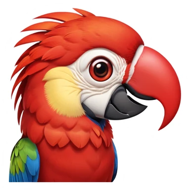 cinematic-cute-macaw-portrait-emoji,-head-tilted-playfully-and-inquisitively,-with-a-dazzling-red-plumage-and-round,-sparkling-eyes-filled-with-charm,-simplified-yet-irresistibly-adorable-features,-highly-detailed sticker
