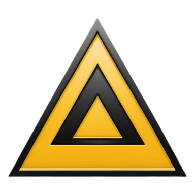 Minimalist, high-contrast emoji logo representing the Dark Triad personality traits. A clean black triangle as the main shape, inside three original symbolic icons:psychopaty, narcissim and machiavellianism .Smooth vector style,dark aesthetic, 4K. sticker