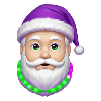 a cool looking santa at a rave with purple and green sticker