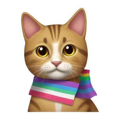 Un gato con la bandera lgtb sticker