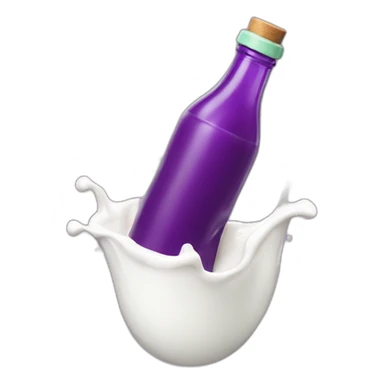 Milk pouring out of brinjal sticker