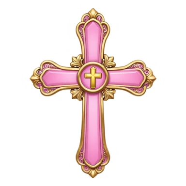make catholic cross with very girly pink tones. sticker