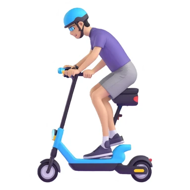 person riding an electric scooter sticker