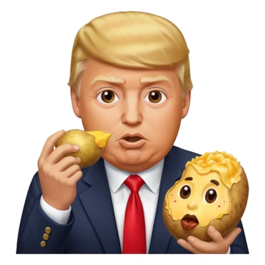 Trump eating potato sticker