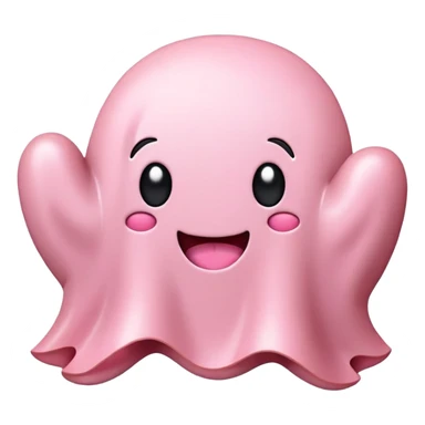 SPAM MEAT kawaii ghost EMOJI with bow sticker