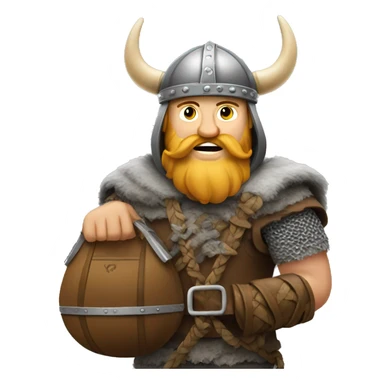 Viking holding a bag of coins  sticker