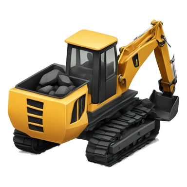 excavator with coal on the bucket front  sticker