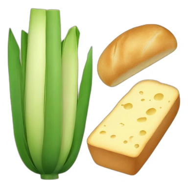 Leek and bread and cheese sticker
