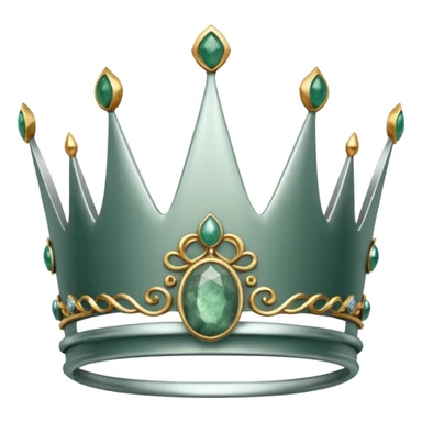 silver feminine crown with moss agate sticker