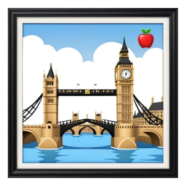 london bridge and big ben in apple emoji style sticker