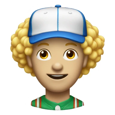 Blonde male clown with baseball cap sticker