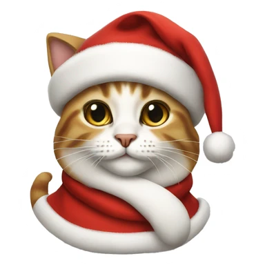 cat dressed as santa claus sticker