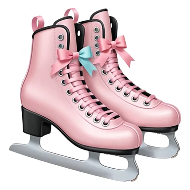 two pastel pink ice skates with bows sticker
