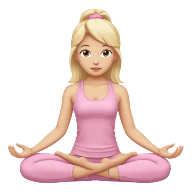 blonde yoga girl light pink clothes n sticker