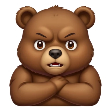 Full Beary puffed cheeks, furrowed brows, tiny anger vein, crossed arms, exaggerated cartoon rage, vibrant colors sticker